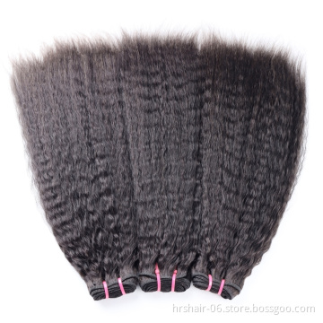 factory supply cuticle aligned Brazilian human hair natural kinky straight 12A double drawn bundles